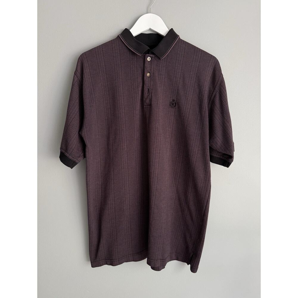 Kings Of Round Table Polo Shirt Mens L Brown Short Sleeve Classic Casual Vintage